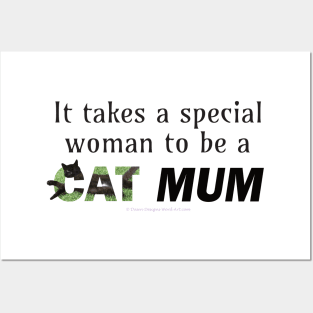 It takes a special woman to be a cat mum - black cat oil painting word art Posters and Art